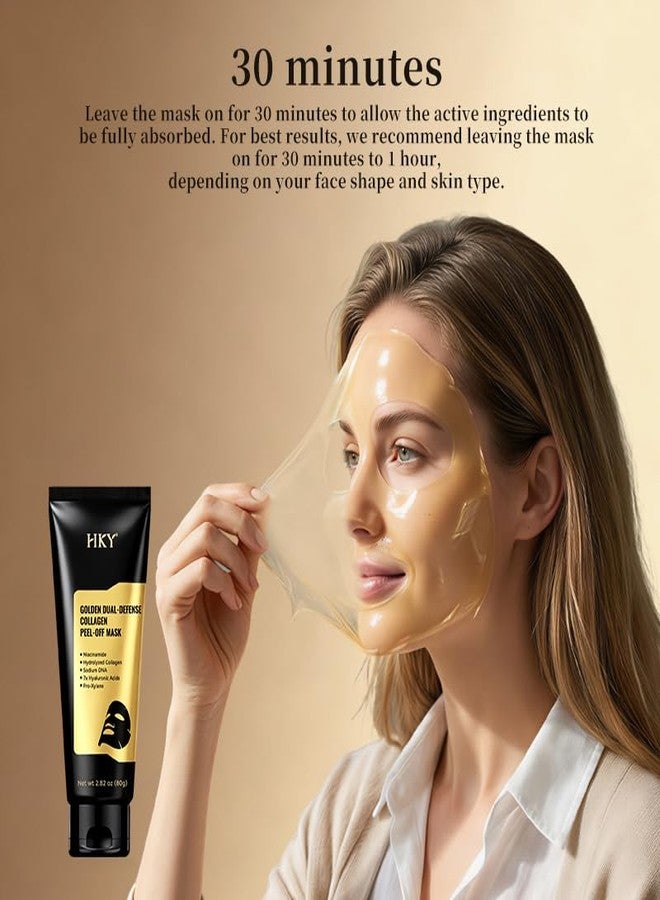 HKY Golden Collagen Night Wrapping Mask - Peel Off Facial Mask with PDRN (Sodium DNA), Pro-Xylane & Niacinamide - Pore Tightening & Firming Glass Skin Care - Hydrating 7x Hyaluronic Acid - Image 4
